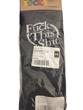Dolls Kill Black Crew Socks with White Graphic Text